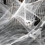 Spinnennetz Deko – Dehnbares Cobweb mit Spinne
