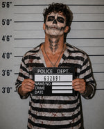 Mein Shop 6 Fahndungsfoto-Schilder aus Pappe für Halloween Mugshot-Fotos mit Police Dept. Aufdruck