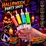 Mein Shop 6 Jello-Shot-Spritzen 10ml aus BPA-freiem Kunststoff in Rot, Gelb, Blau und Grün für Halloween-Partys