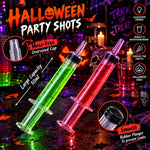 Mein Shop 6 Jello-Shot-Spritzen 10ml aus Kunststoff in Neon-Grün und Rot für Halloween-Partys