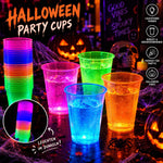Mein Shop 6 Neon-Partybecher aus Kunststoff, die unter UV-Licht leuchten, ideal für Halloween-Partys